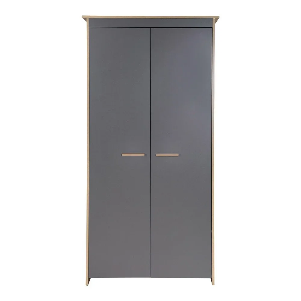 Dětská šatní skříň v antracitové a přírodní barvě v dekoru dubu 50x190x96 cm Anna – Roba v:1725518