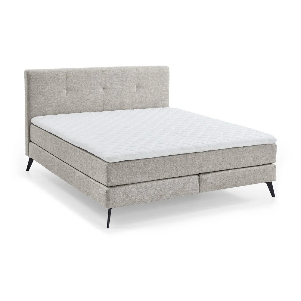 Světle šedá boxspring postel 180x200 cm ANCONA – Meise Möbel v:1513460