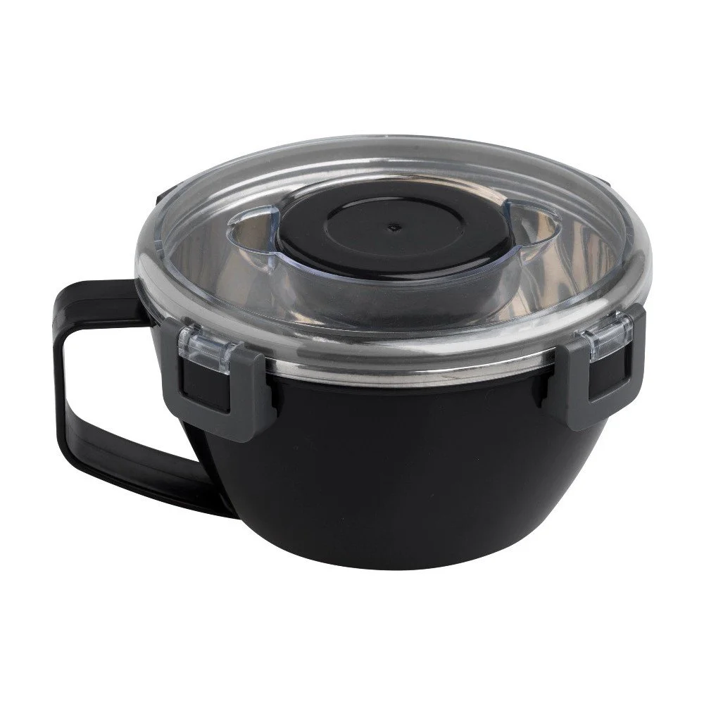 Černý svačinový box Brandani Airtight, ⌀ 16,5 cm v:1270658