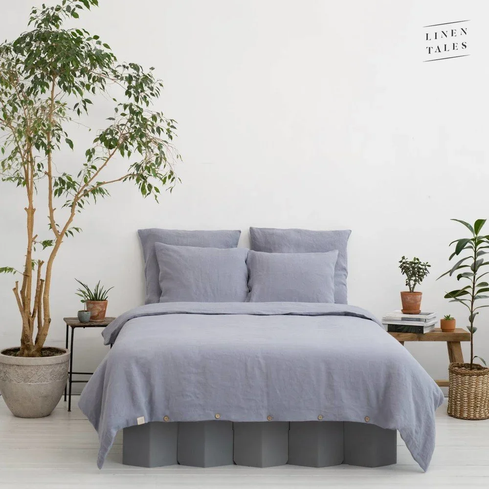 Šedý povlak na peřinu na jednolůžko z konopného vlákna 140x200 cm – Linen Tales v:1453200
