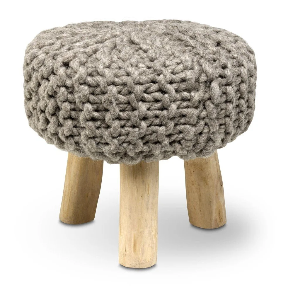 Béžová stolička s vlněným potahem HF Living, výška 45 cm v:1018656