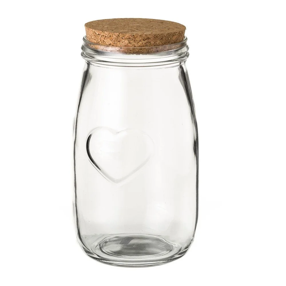 Sklenice s korkovým uzávěrem Unimasa Heart, ⌀ 11,7 cm v:1212748