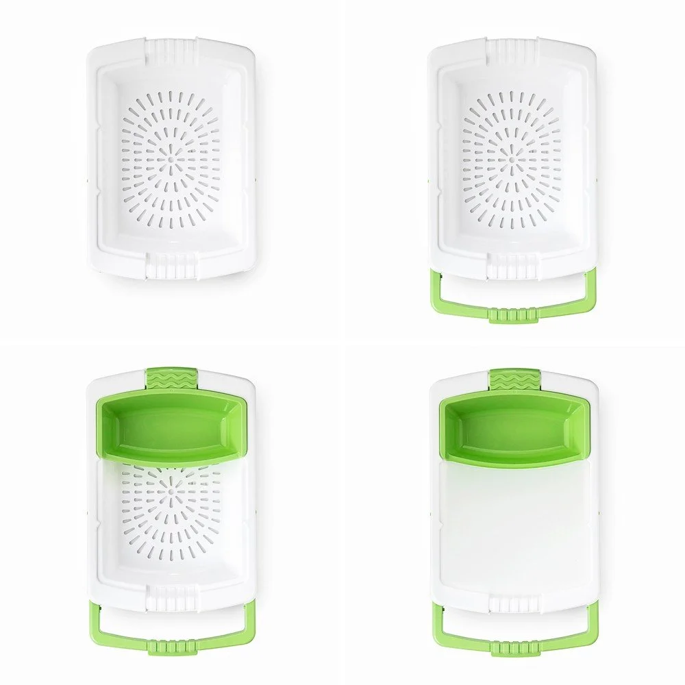 Bílo-zelené nastavitelné krájecí prkénko InnovaGoods 3in1 v:1391579