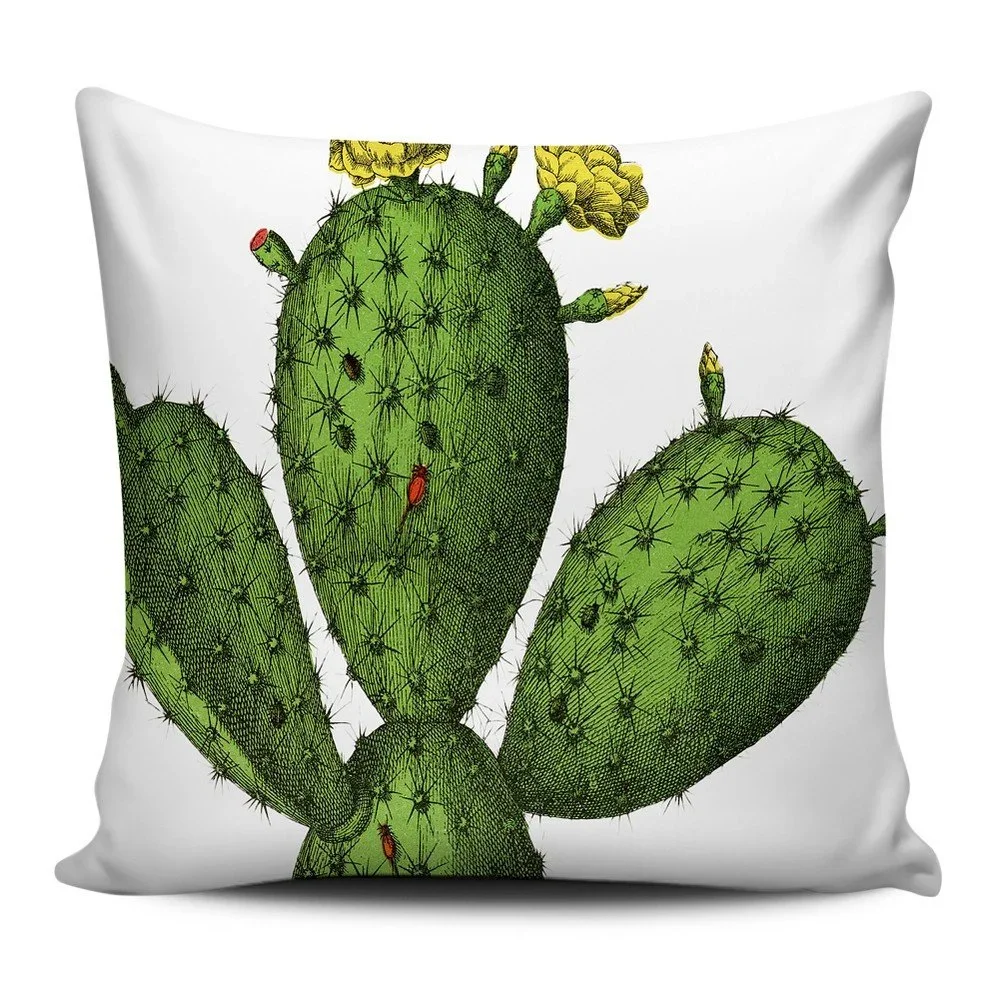 Zelenobílý polštář Home de Bleu Cactus, 43 x 43 cm v:872160