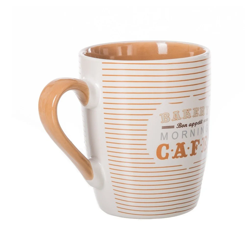 Béžovobílý kameninový hrneček Unimasa Coffee, 350 ml v:911482