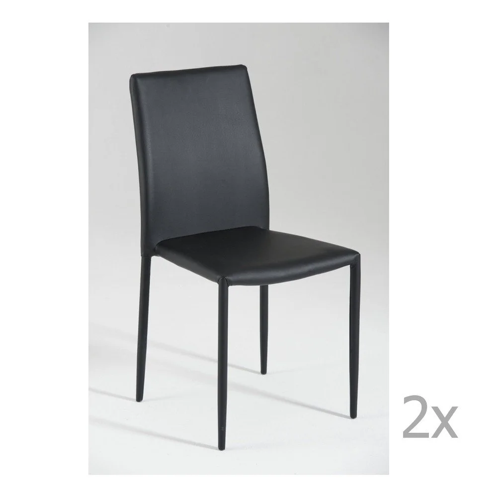 Sada 2 černých jídelních židlí Castagnetti Faux v:856960