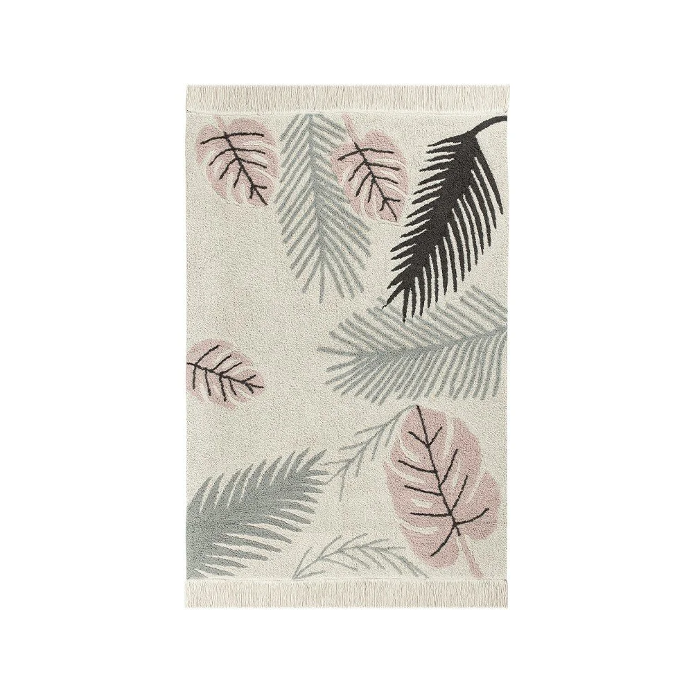 Růžovo-krémový pratelný ručně tkaný bavlněný dětský koberec 140x200 cm Tropical Pink – Lorena Canals v:1714572