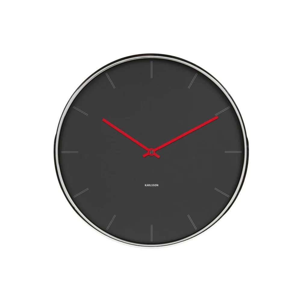 Černé hodiny Present Time Thin v:824970