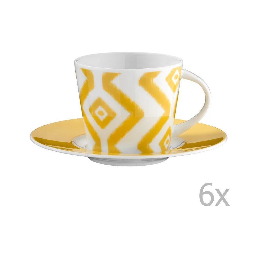 Sada 6 porcelánových hrnků na čaj s podšálky Vasilissa, 200 ml v:1268548