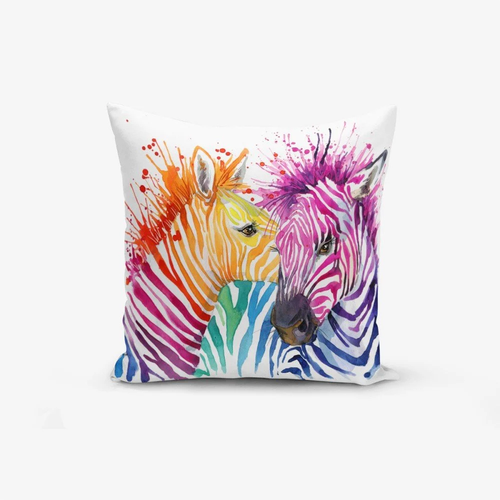 Povlak na polštář s příměsí bavlny Minimalist Cushion Covers Colorful Zebras Oleas, 45 x 45 cm v:1166370