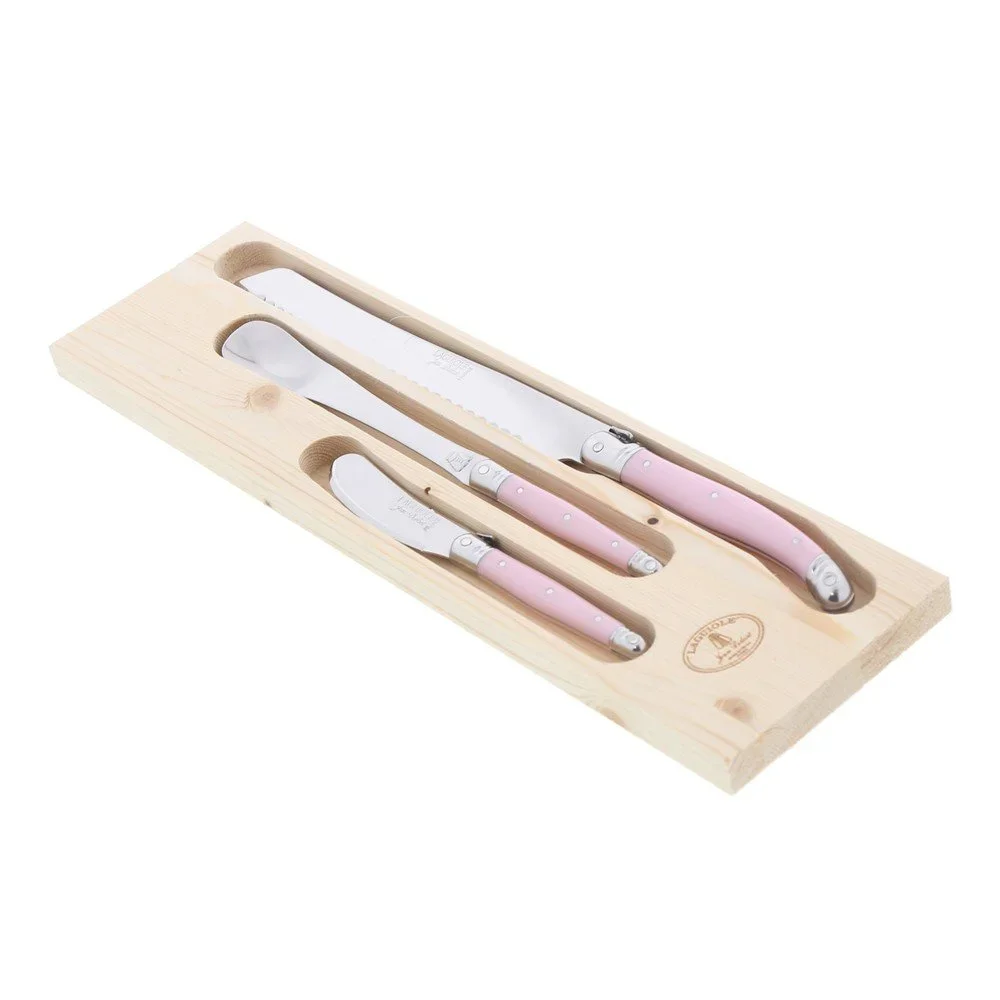 3dílná snídaňová sada nožů v dřevěném příborníku Jean Dubost Pastel Pink v:1360175