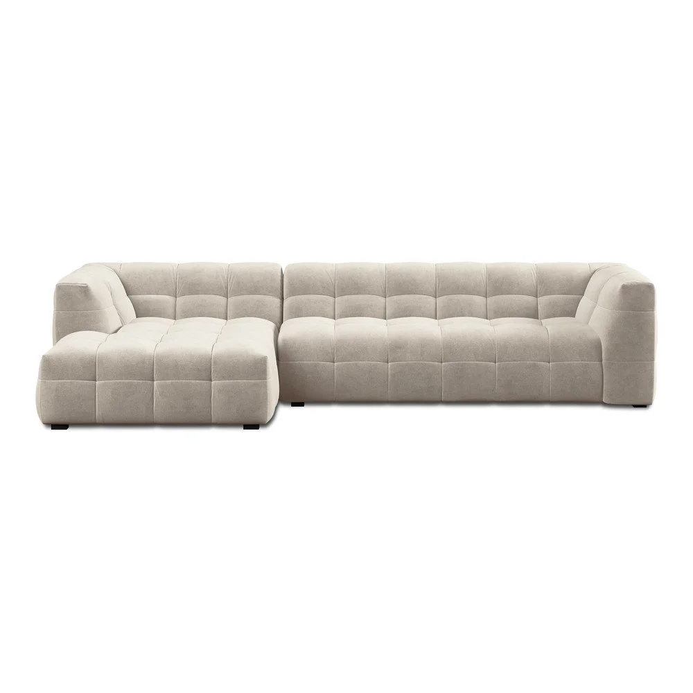 Béžová sametová rohová pohovka Windsor & Co Sofas Vesta, levý roh v:1413303