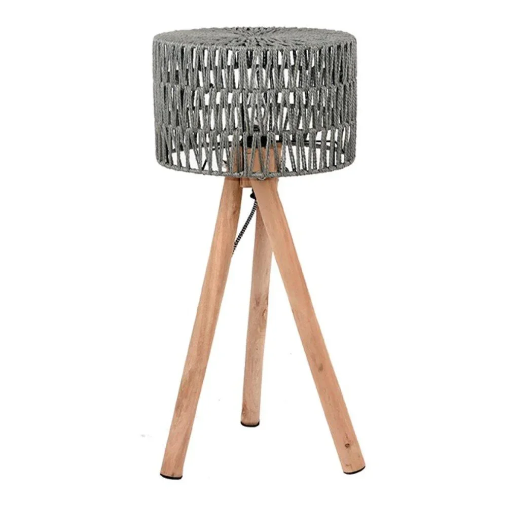 Šedá stolní lampa z mangového dřeva LABEL51 Stripe v:1229134