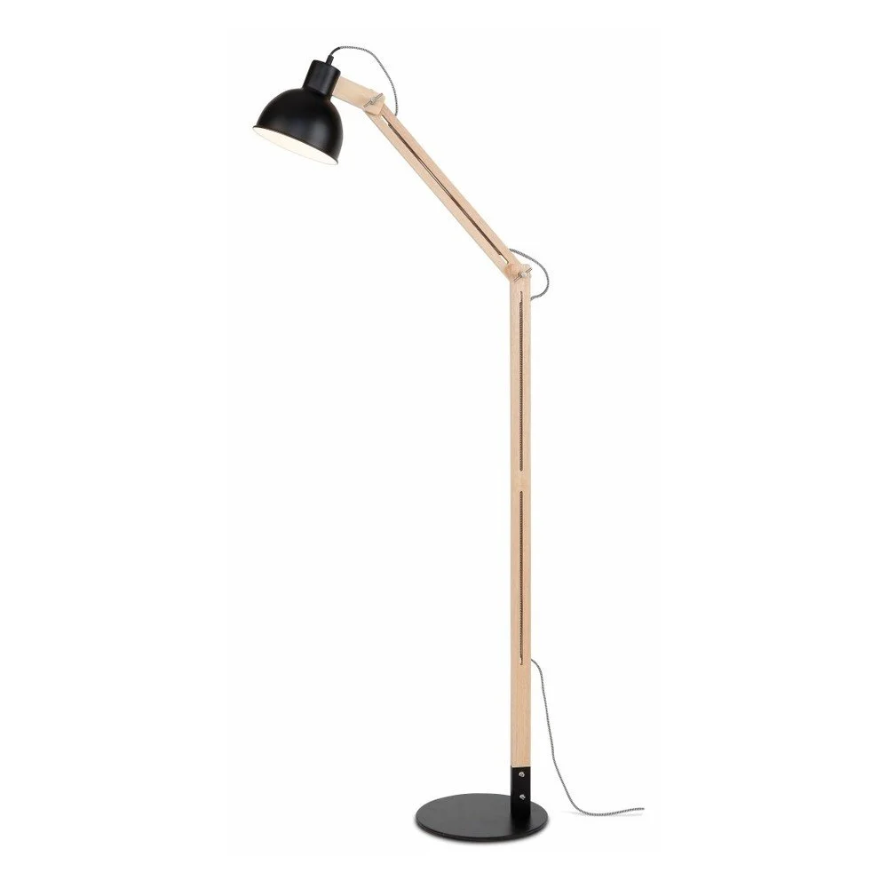 Černá volně stojící lampa s konstrukcí z jasanu Citylights Melbourne v:926860