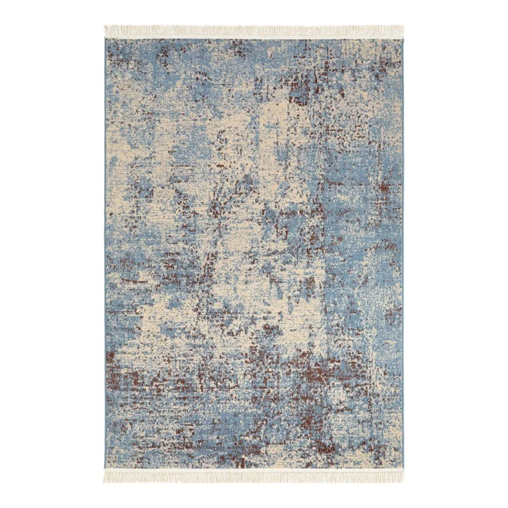 Modro-šedý koberec s podílem recyklované bavlny Nouristan, 80 x 150 cm v:1433877
