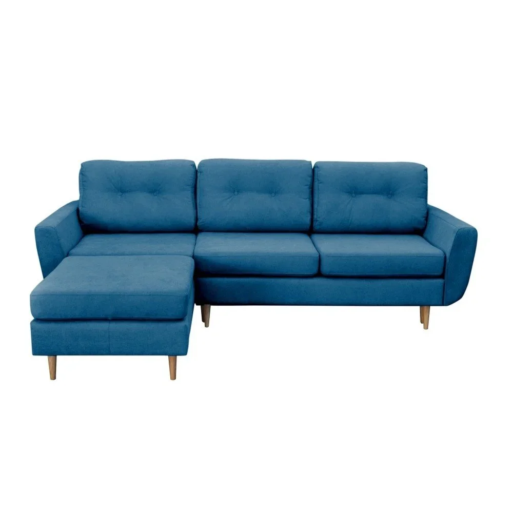Tyrkysová rozkládací pohovka se světlými nohami Mazzini Sofas Tulipe, levý roh v:960166