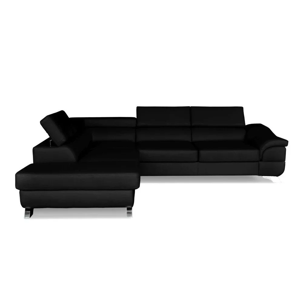 Černá rohová rozkládací pohovka Windsor & Co. Sofas Omnikron, levý roh v:762692