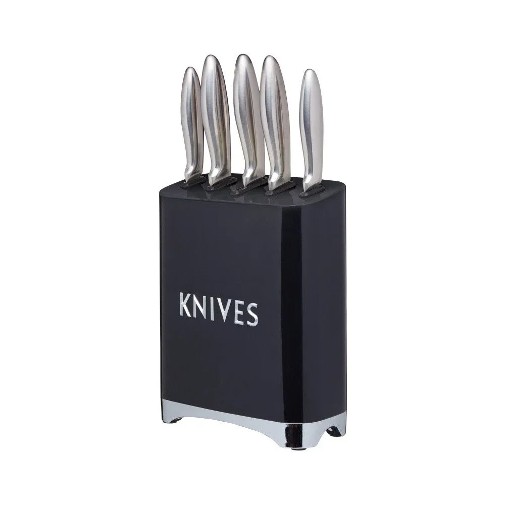 Sada 5 nožů s černým stojanem Kitchen Craft Lovello v:912738