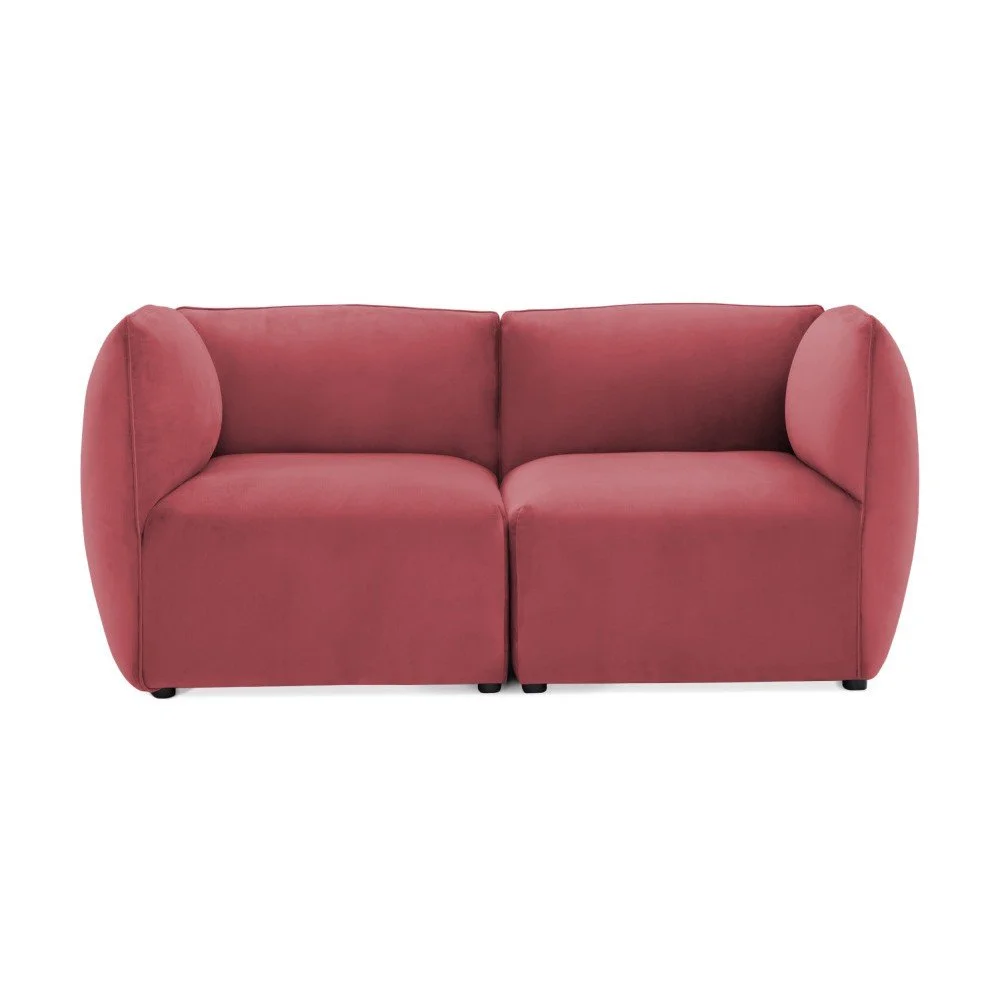 Červenorůžová dvoumístná modulová pohovka Vivonita Velvet Cube v:953566