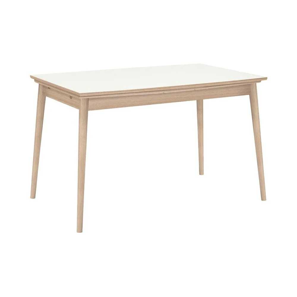 Rozkládací jídelní stůl s bílou deskou WOOD AND VISION Curve, 142 x 84 cm v:1241822