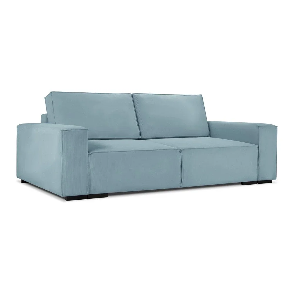 Světle modrá manšestrová rozkládací pohovka Mazzini Sofas Azalea v:1412731