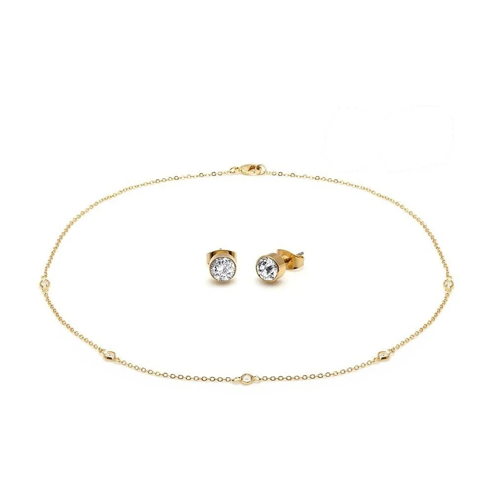 Sada pozlaceného náhrdelníku a náušnic se Swarovski krystaly GemSeller Callisa v:761946