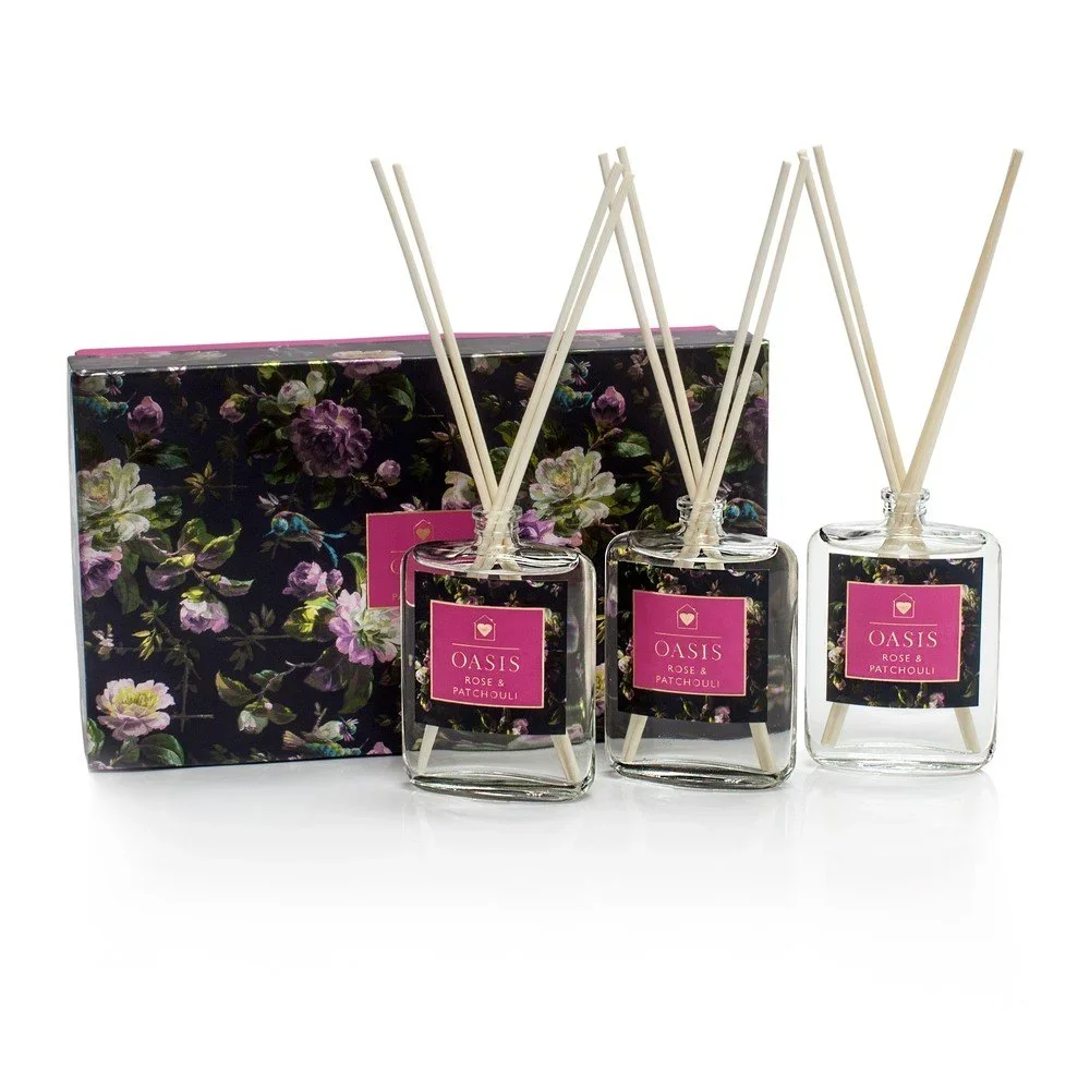 Sada 3 aroma difuzérů s vůní růže a pačuli Bahoma London Oasis Renaissance v:1222788