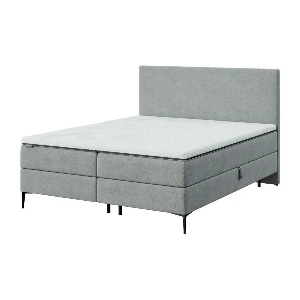 Šedá boxspring postel s úložným prostorem 180x200 cm Bufo – MESONICA v:1702350