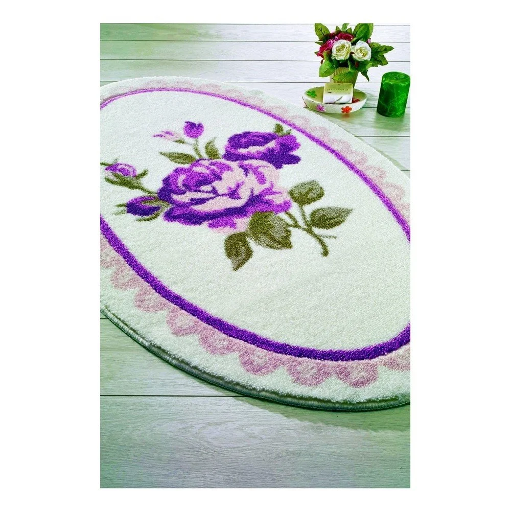 Fialová koupelnová předložka Confetti Bathmats Rosa, 80 x 130 cm v:1042092