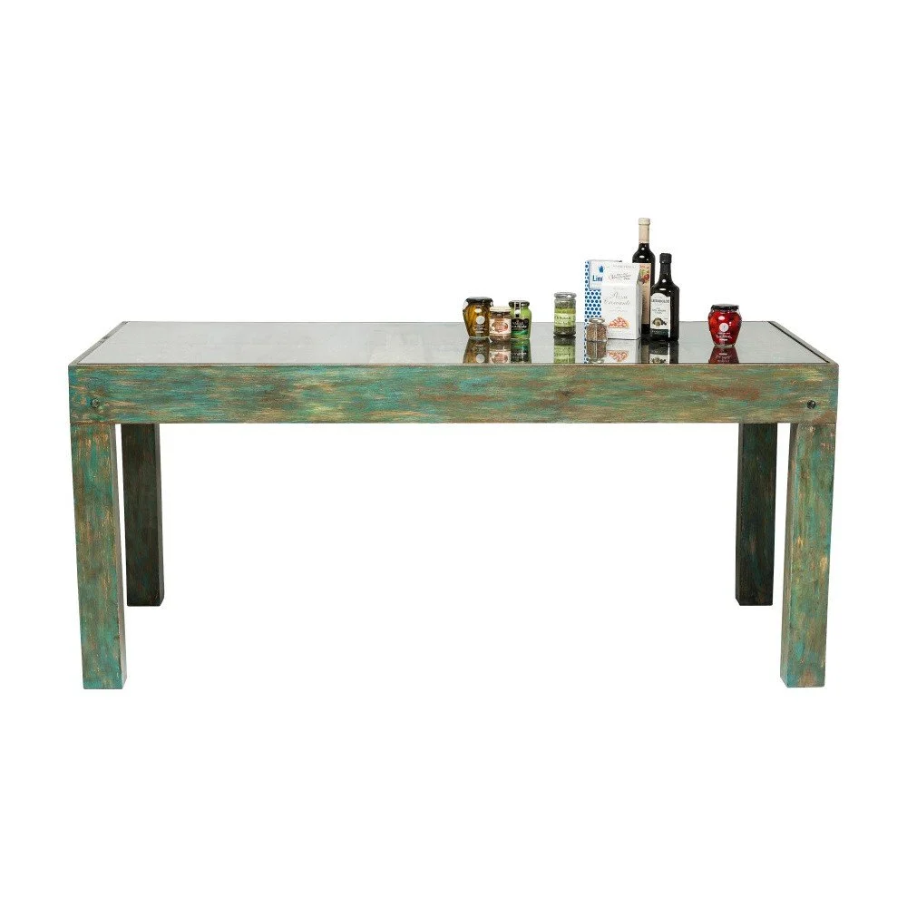 Zelený jídelní stůl s deskou z mangového dřeva Kare Design Surprise, 180 x 90 cm v:1092774
