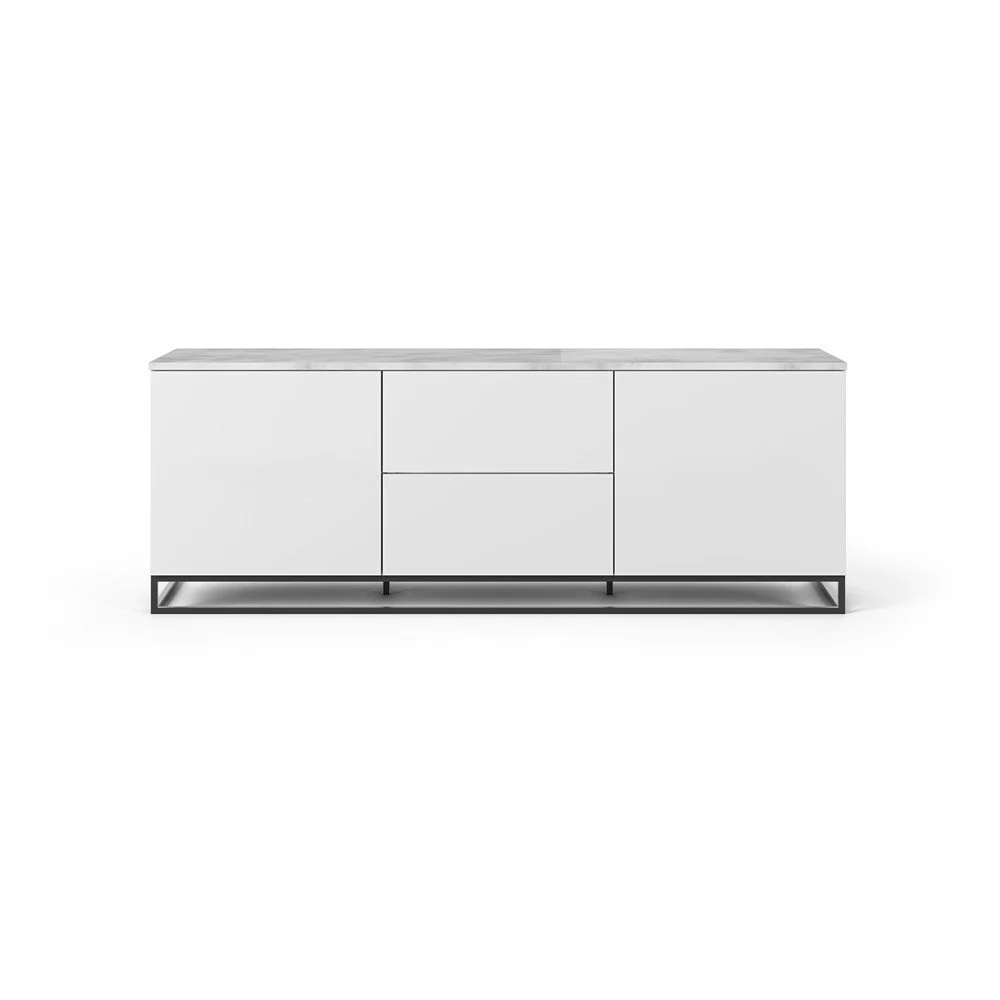 Bílý TV stolek se světlou deskou a černými nohami TemaHome Join, 180 x 65 cm v:1283060