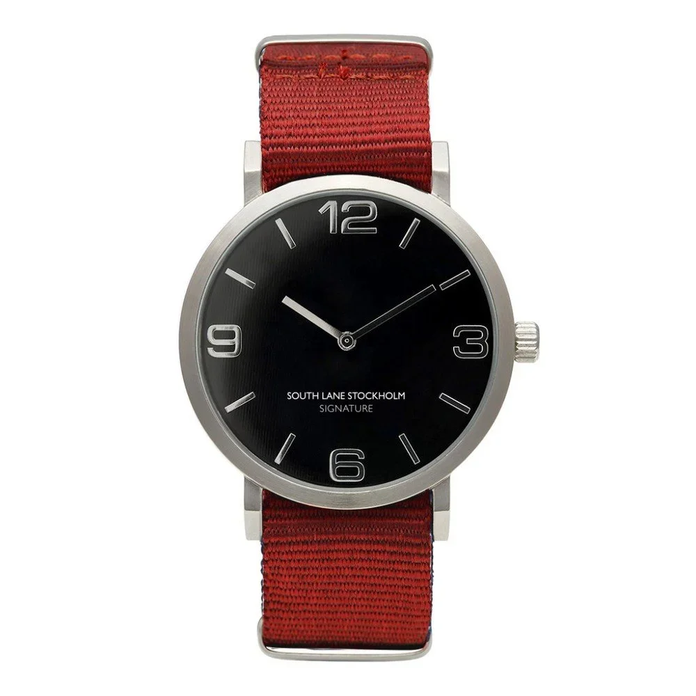 Unisex hodinky s červeným řemínkem South Lane Stockholm Signature Classic Big v:872614