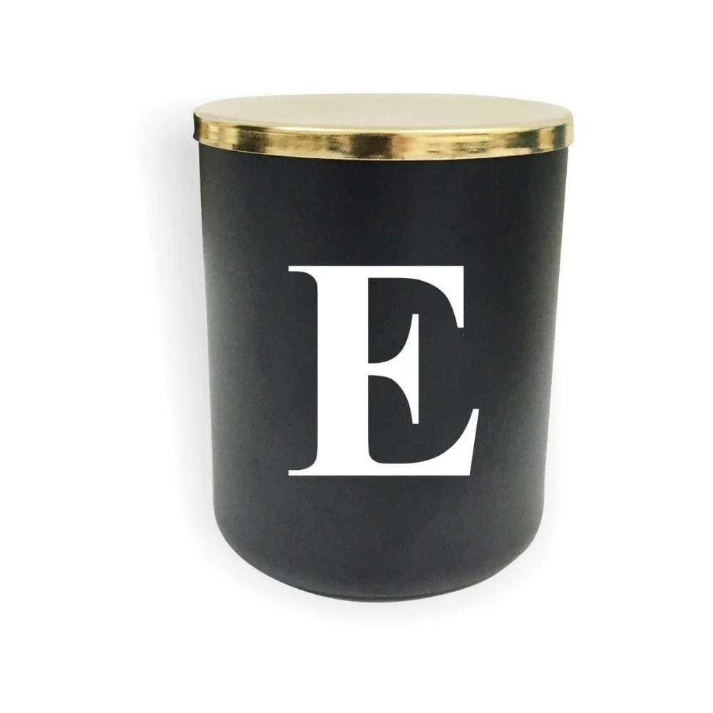Černo-bílá svíčka North Carolina Scandinavian Home Decors Monogram Glass Candle E v:1193236