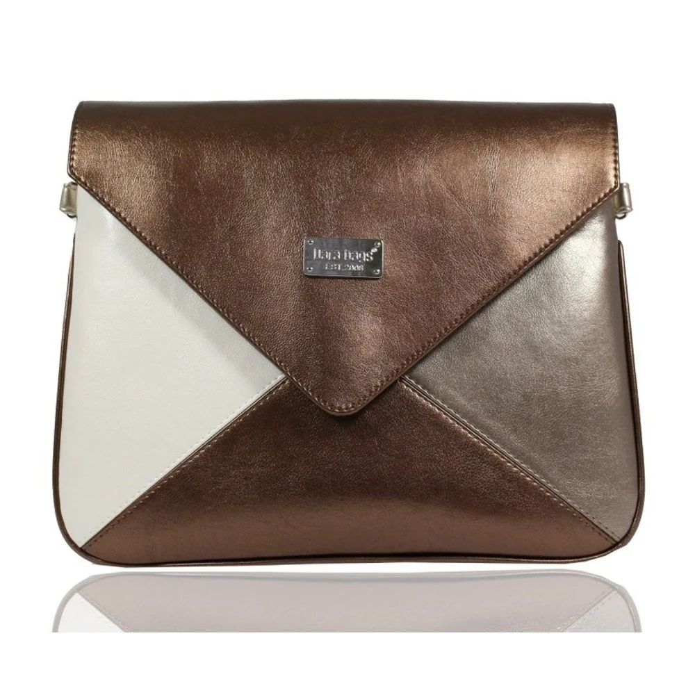 Hnědo-béžová kabelka Dara bags Envelope No.34 v:1163632