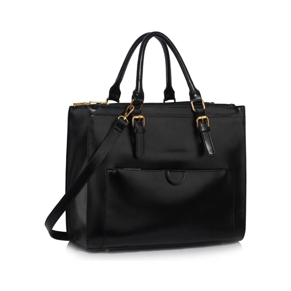 Černá kabelka z eko kůže L&S Bags Alicia v:904854