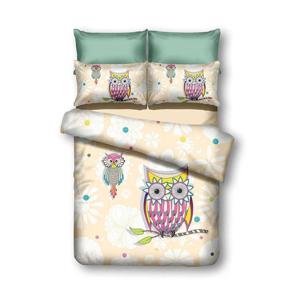 Oboustranné povlečení z mikrovlákna DecoKing Owls Summerstory, 135 x 200 cm v:886184