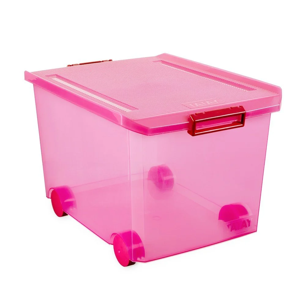 Fuchsiový úložný box na kolečkách s víkem Ta-Tay Storage Box, 60 l v:1123162