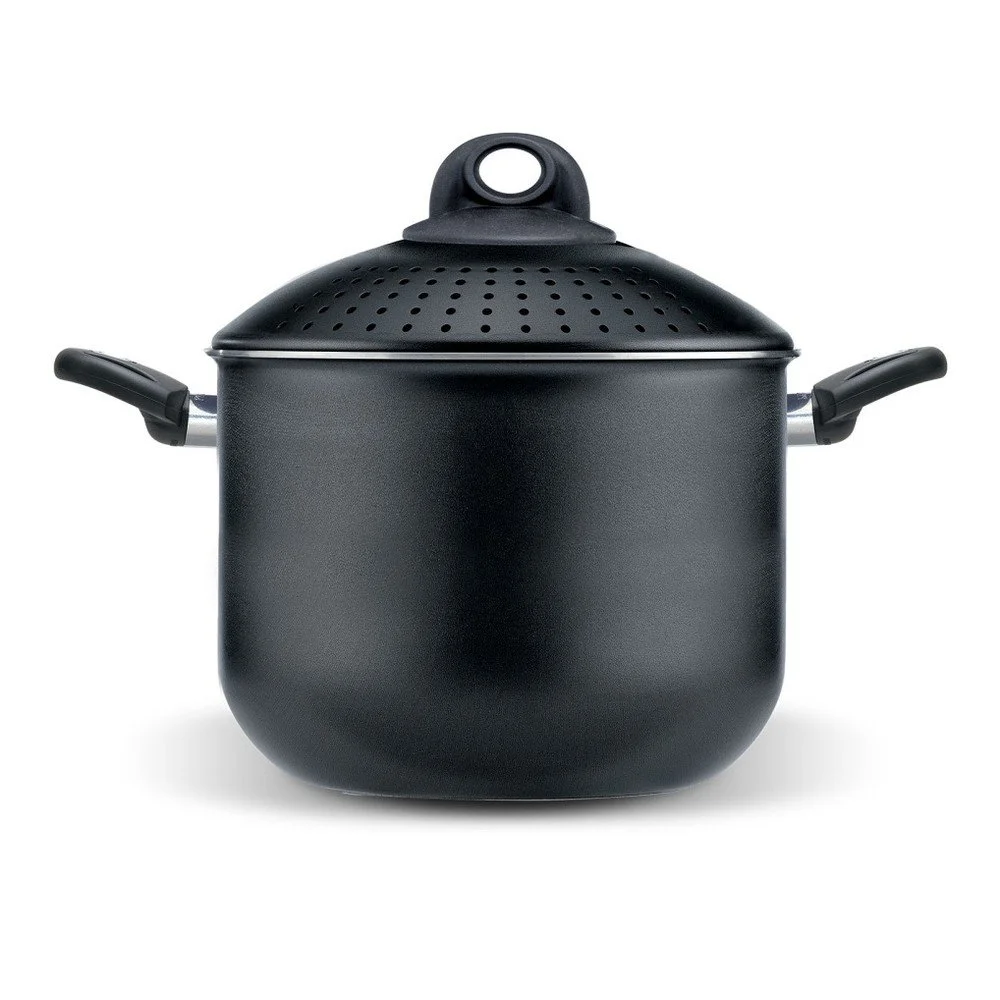 Černý hrnec s poklicí / cedníkem Pensofal Pastasì Grand Family, 7 l v:1028874