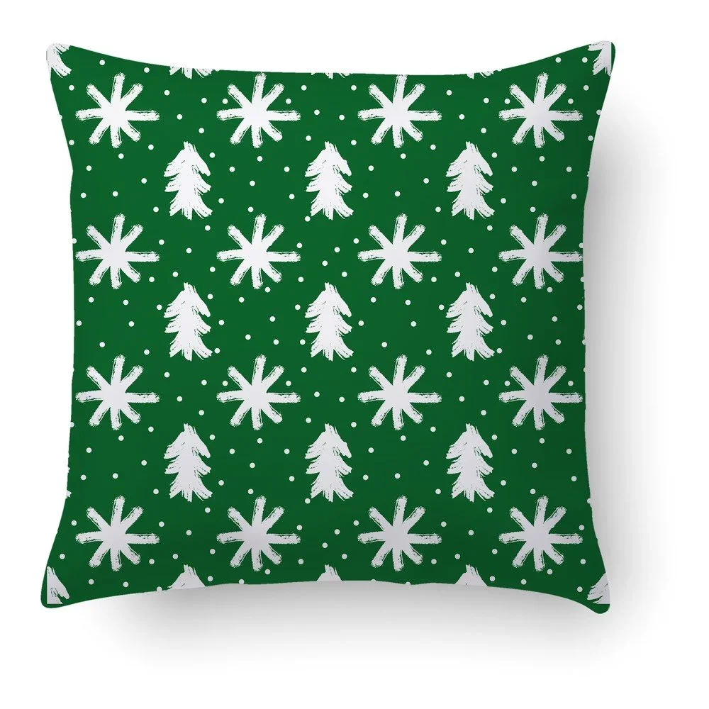 Zelený polštář Crido Consulting Snowing, 40 x 40 cm v:1139828
