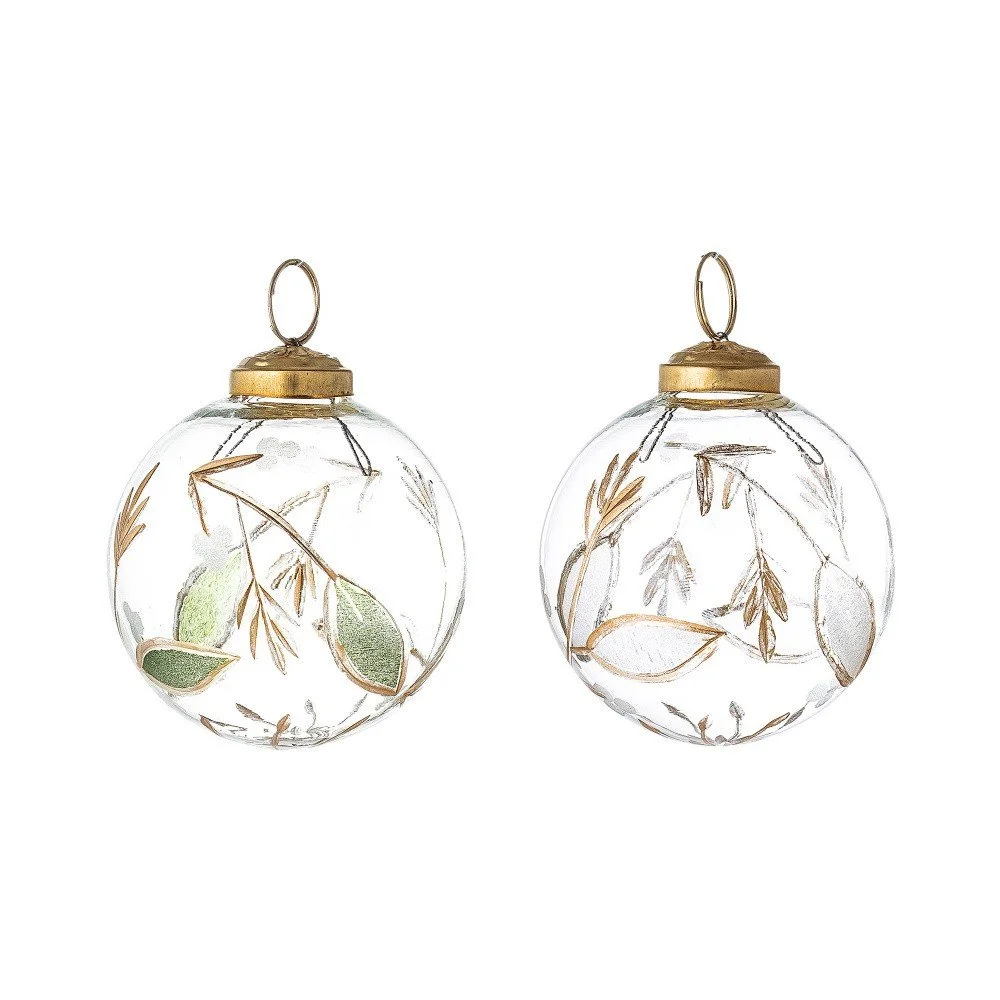 Sada 2 skleněných vánočních ozdob Bloomingville Ornament, ⌀ 7,5 cm v:1314232