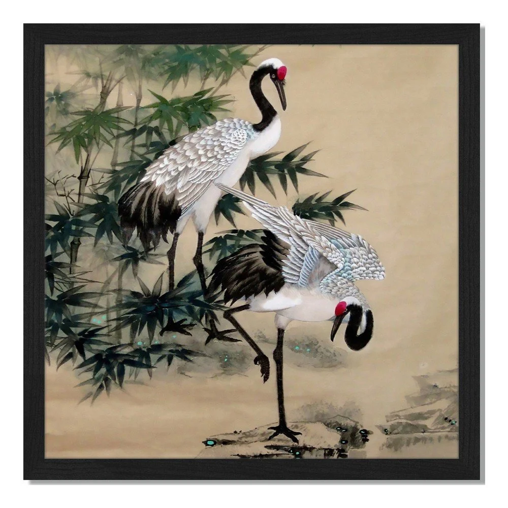 Obraz v rámu Liv Corday Asian Orietnal Cranes, 40 x 40 cm v:885848
