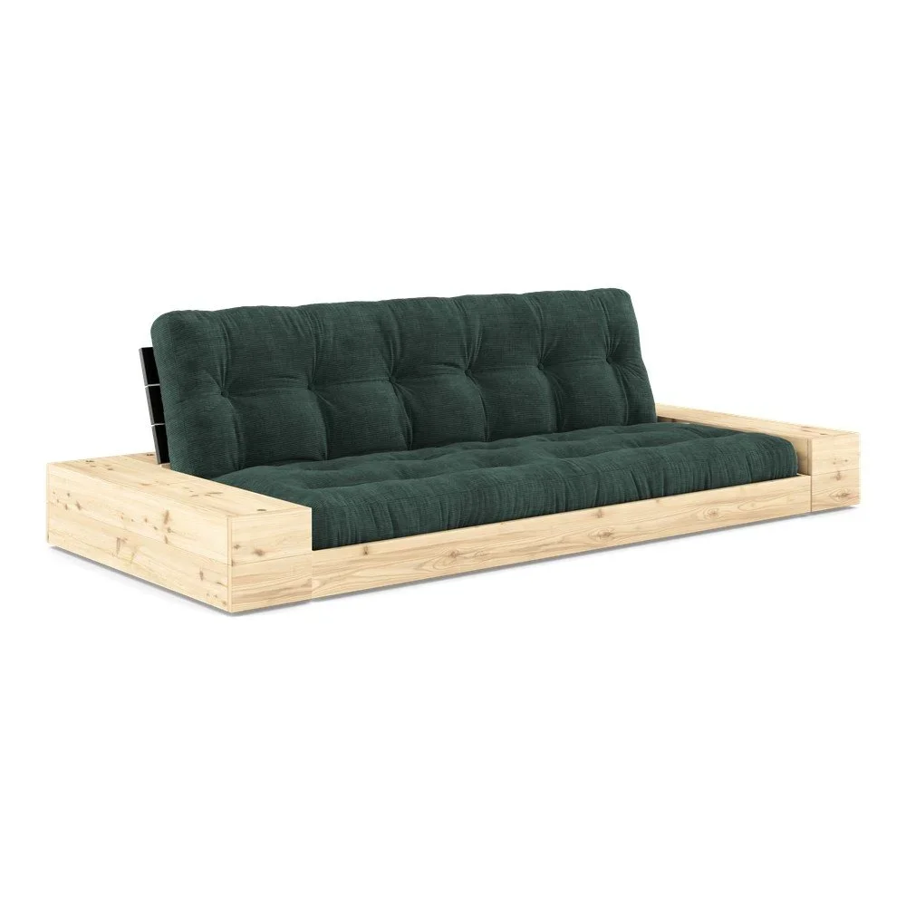 Tmavě zelená manšestrová rozkládací pohovka 244 cm Base – Karup Design v:1628986