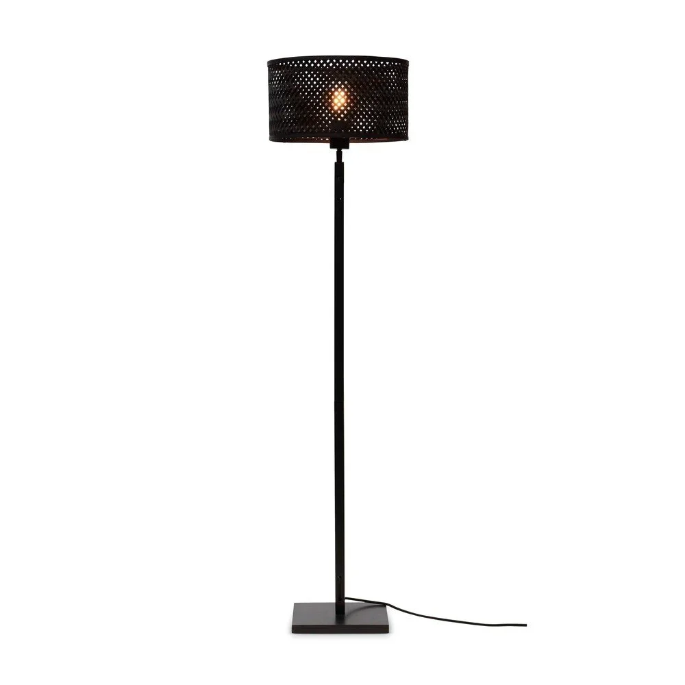 Černá stojací lampa s bambusovým stínidlem Java – Good&Mojo v:1605948