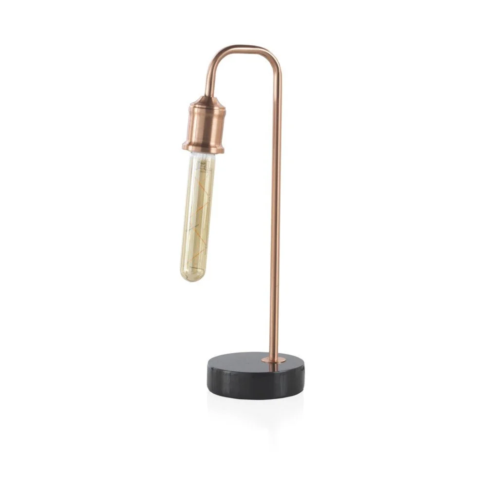 Kovová stolní lampa v měděné barvě s mramorovým podstavcem Geese, výška 41 cm v:986254