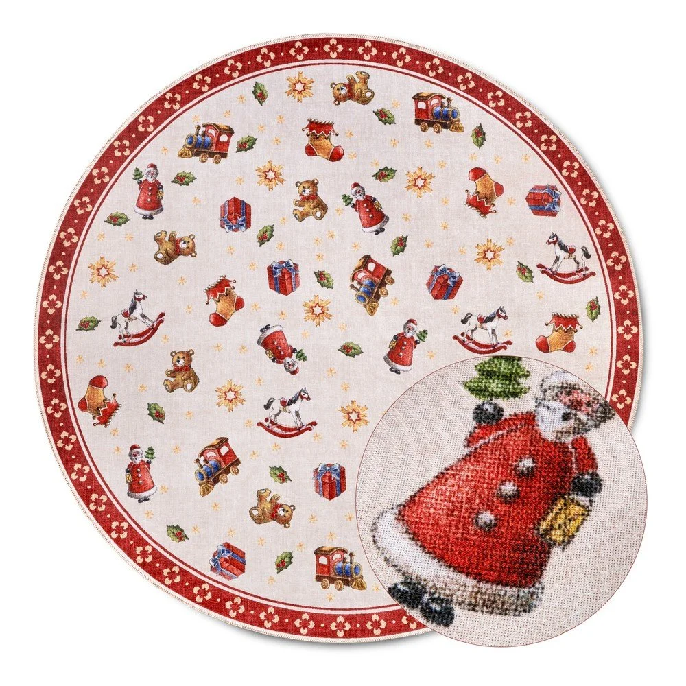 Červený kulatý koberec s vánočním motivem ø 150 cm Red Christmas – Villeroy&Boch v:1700648