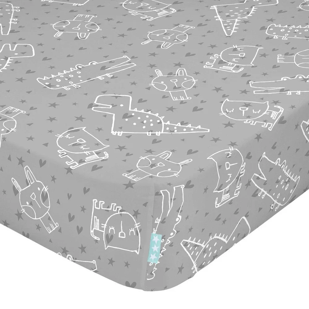 Dětské bavlněné prostěradlo Moshi Moshi Best Buddies, 60 x 120 cm v:1424725