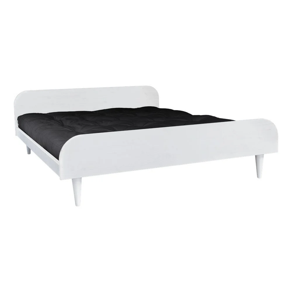 Dvoulůžková postel z borovicového dřeva s matrací Karup Design Twist Comfort Mat White/Black, 160 x 200 cm v:1309096