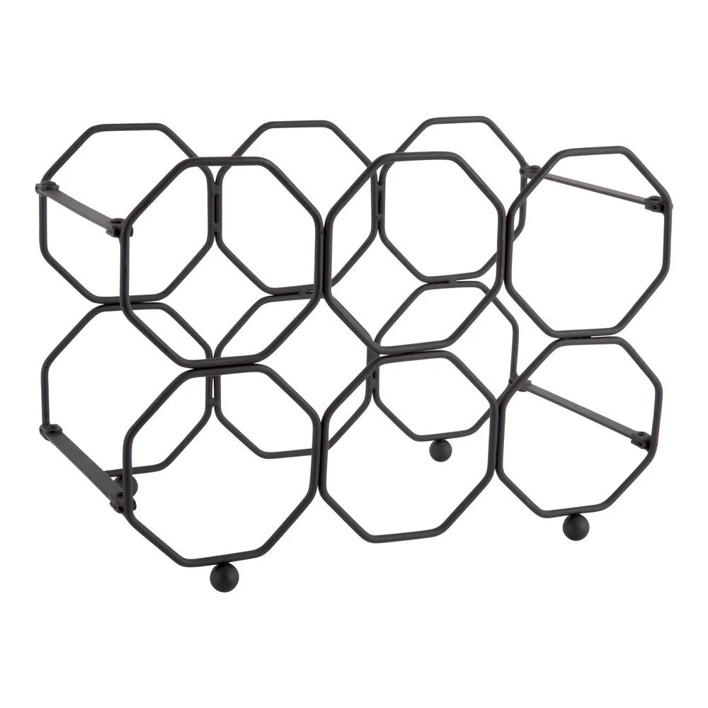 Černý kovový skládací držák na víno PT LIVING Honeycomb v:1315570