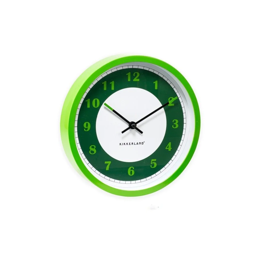 Zeleno-bílé nástěnné hodiny Kikkerland Time v:1214682
