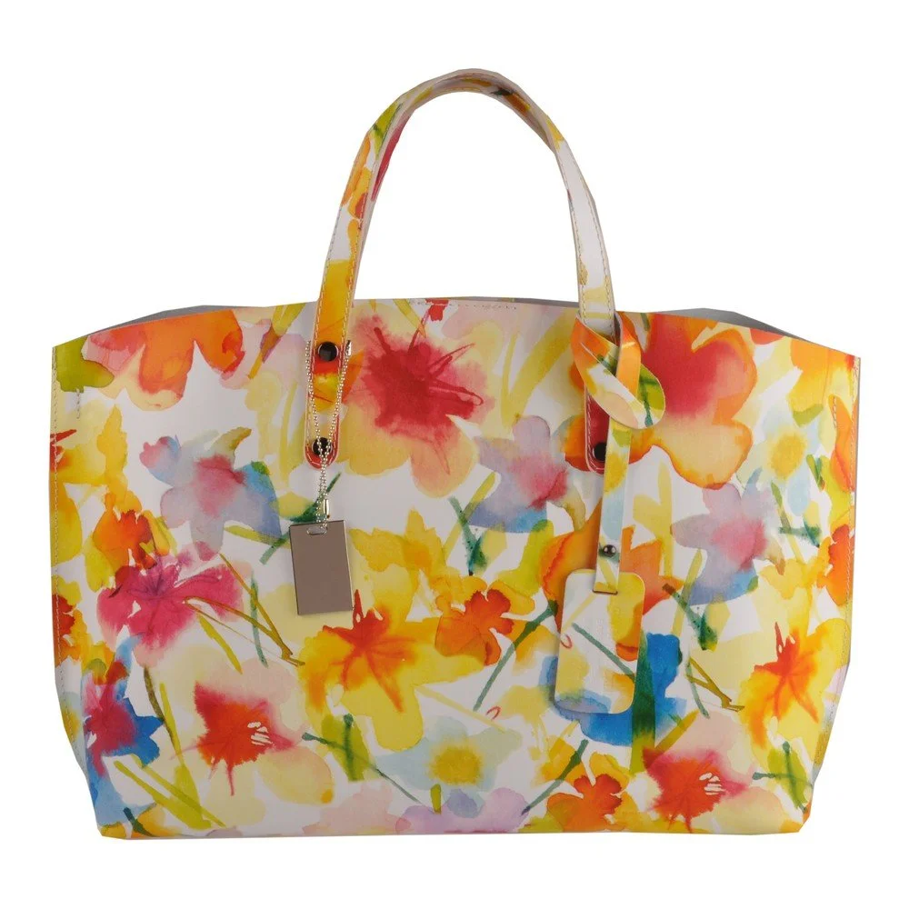 Kožená kabelka Florence Bags Sparta, žlutý květ v:709106